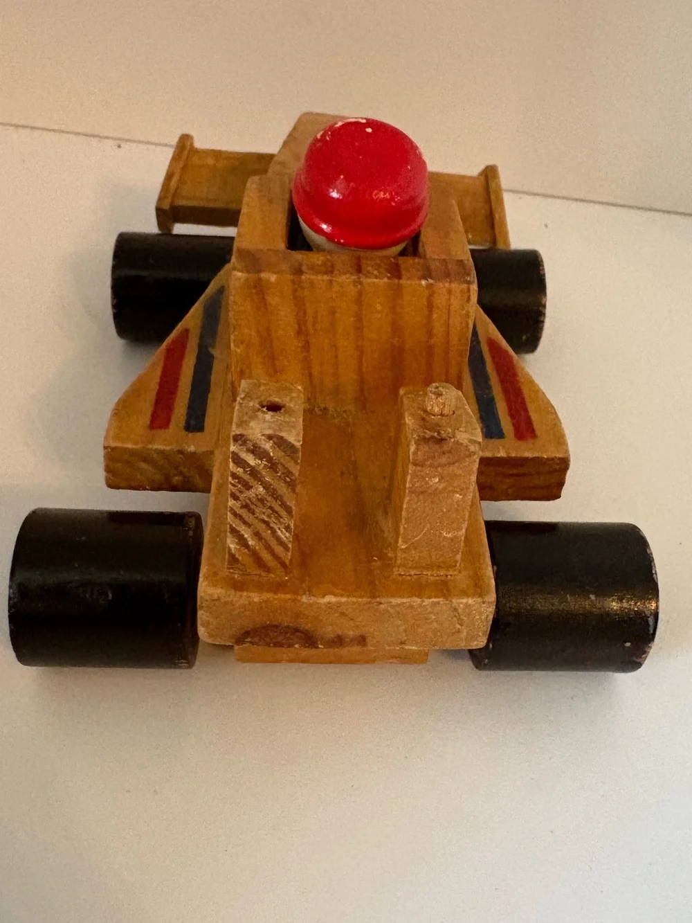Vintage Handmade Wooden Toy Car Vehicle Set 7 Pieces Mid-Century